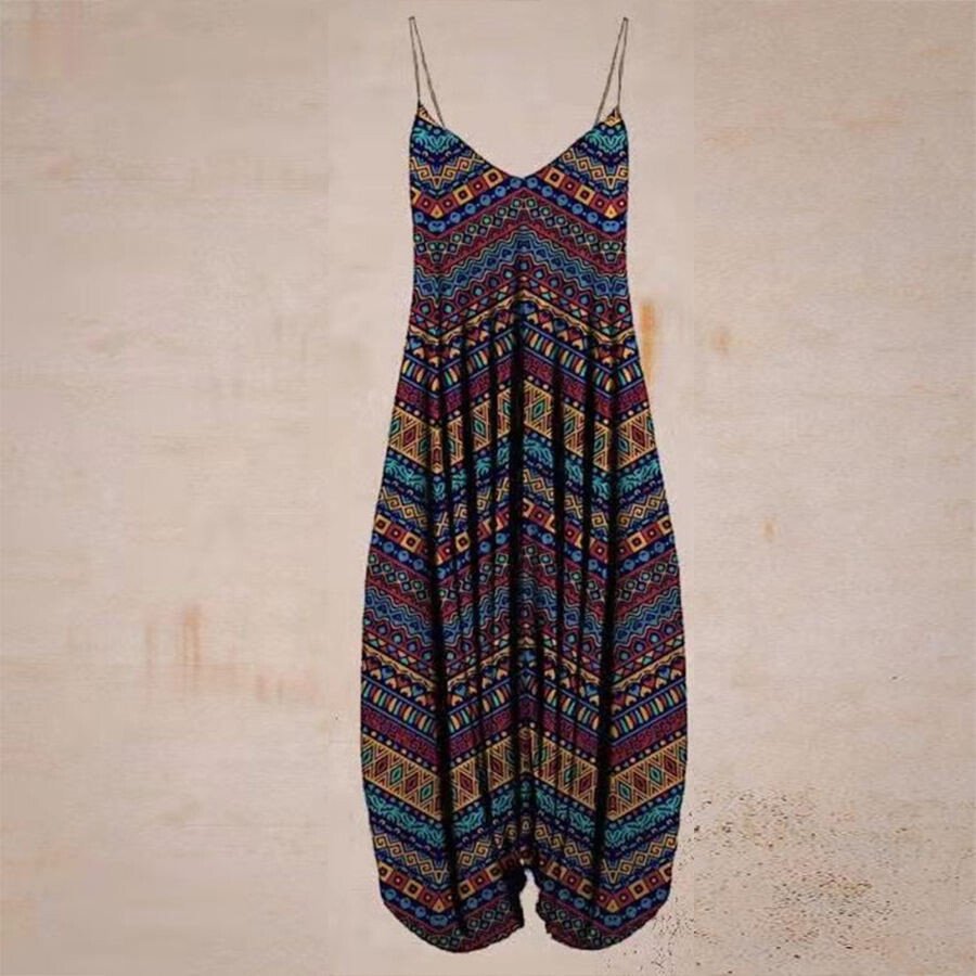 Ethnic Print Harun Suspender Pants