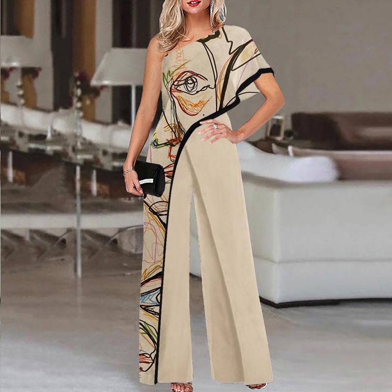 Fashion art print jumpsuit