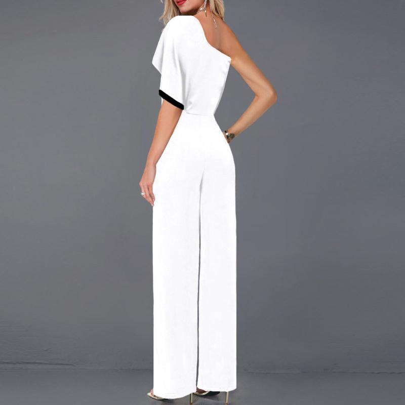 Vintage Face Single-sleeve Printed Jumpsuit